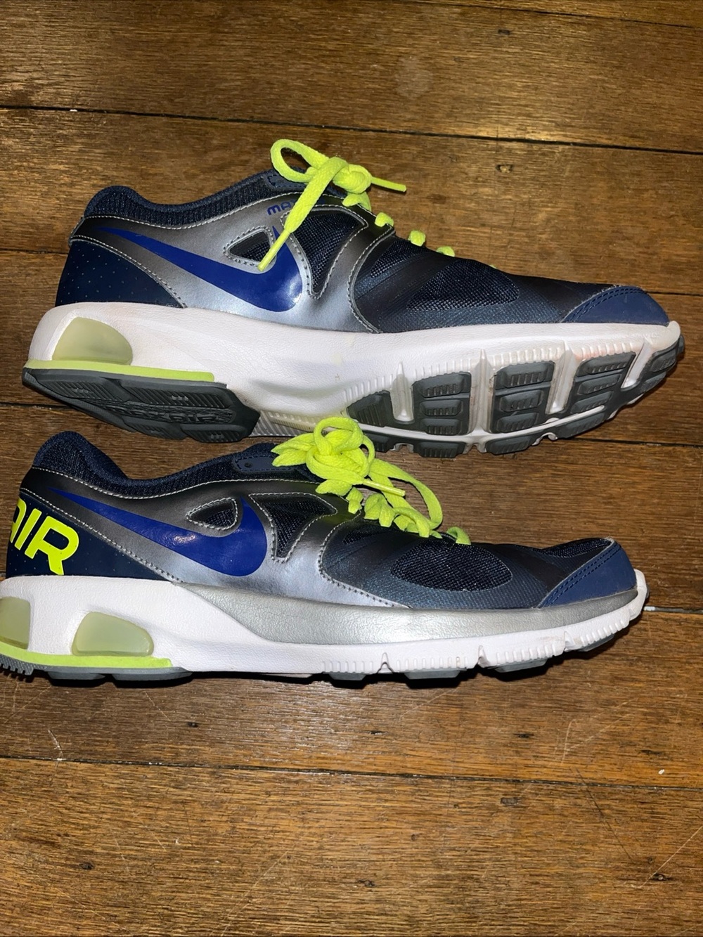 Nike Air Max Run Lite 4 - 554904 401 Navy Volt Running Shoes Sz 9